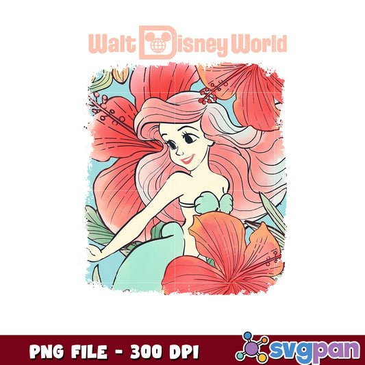 Disney World Ariel Hibiscus PNG