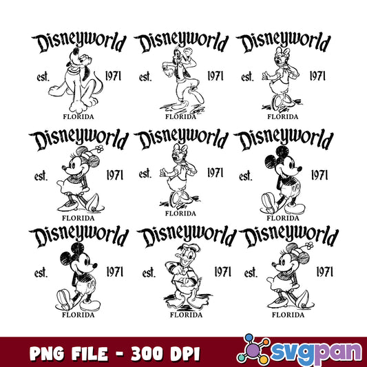 DisneyWorld Characters PNG Bundle 1971