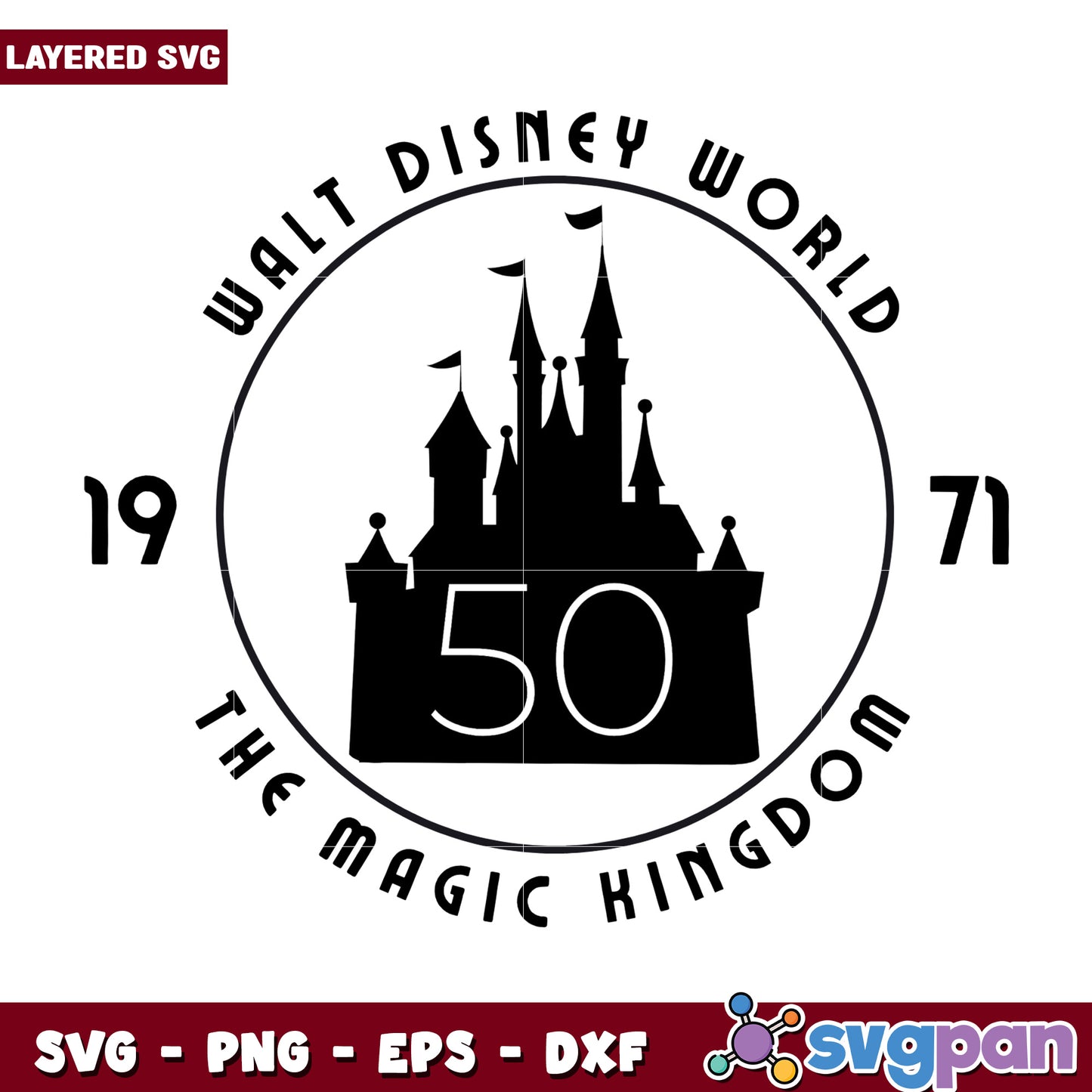Disney World Magic Kingdom 50th SVG