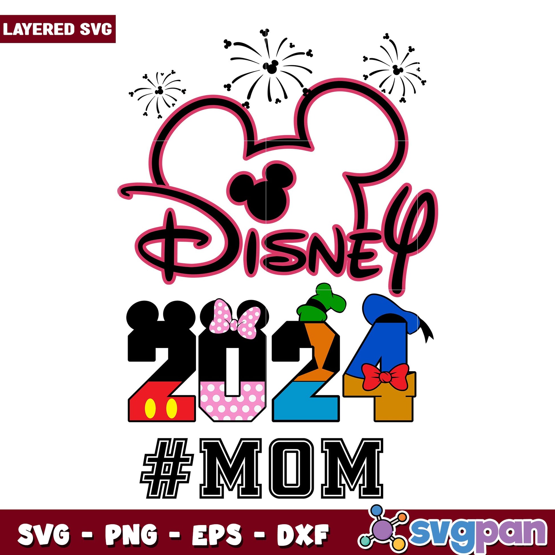 Disney 2024 Trip Magical Castle mom svg, Disney characters svg, Digital Download