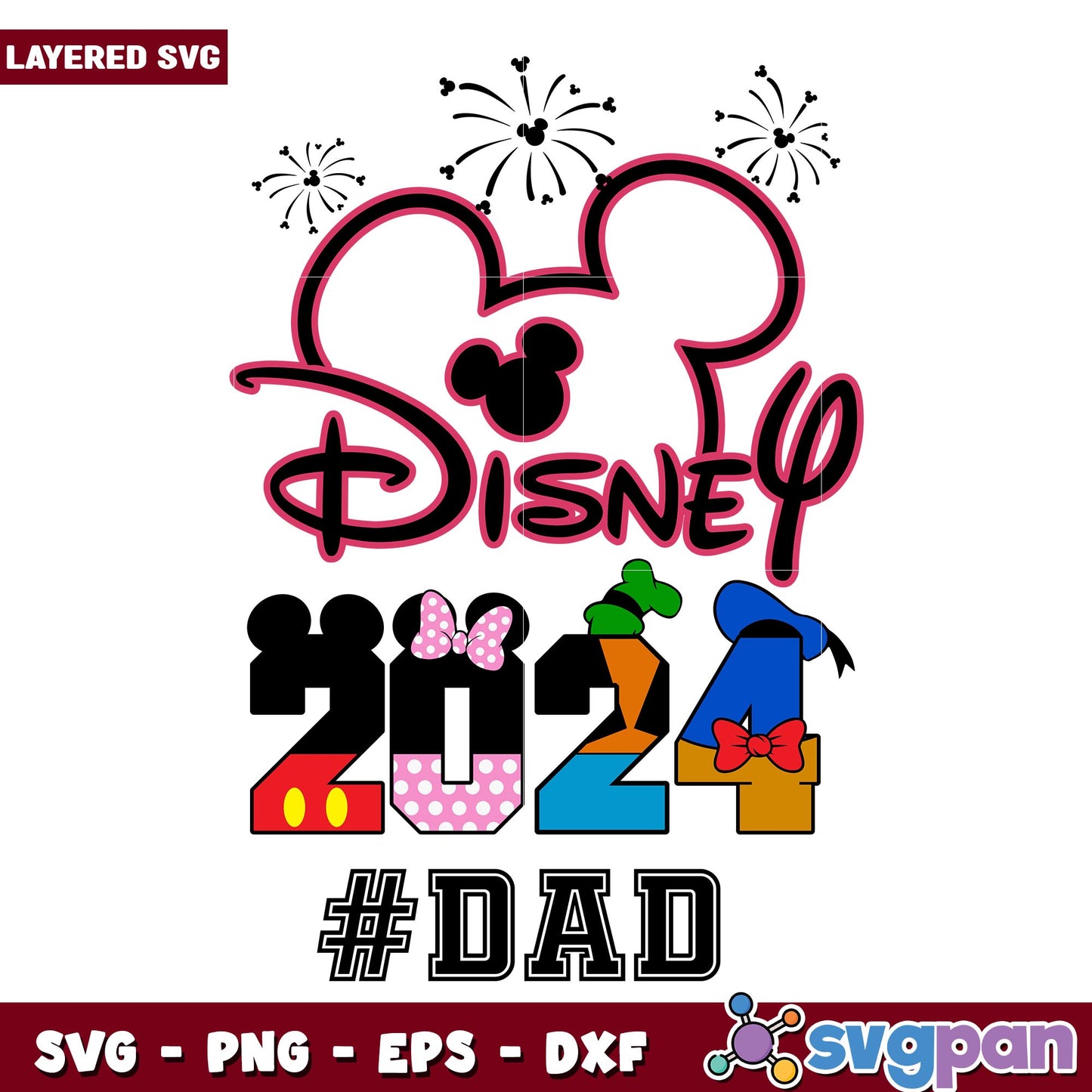 Disney 2024 Trip dad svg, Disney characters svg, digital download 