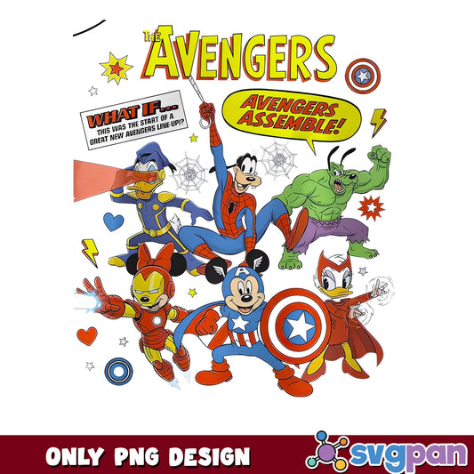 Disney Avengers Assemble PNG, Mickey Marvel PNG, Superhero PNG