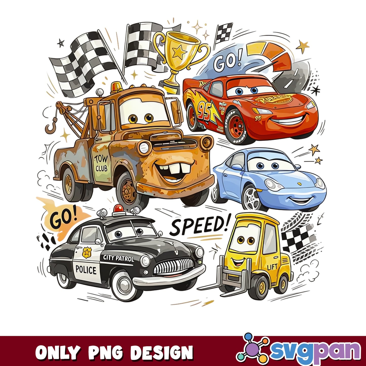 Disney Cars PNG, Lightning McQueen And Mater PNG, Cars Movie PNG