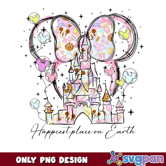 Disney Castle Happiest Place On Earth PNG, Mickey Minnie PNG, Disney Trip PNG