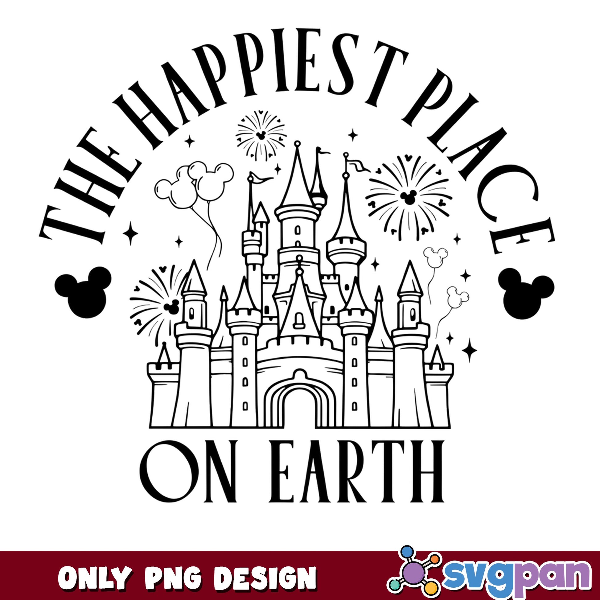 Disney Castle Happiest Place On Earth PNG, Mickey PNG, Disney PNG