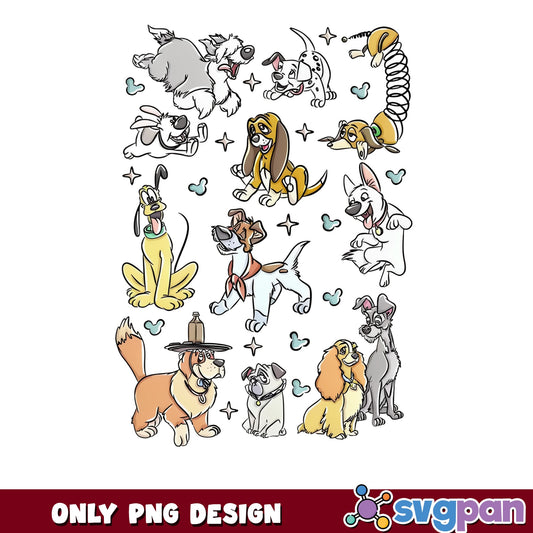 Disney Dogs Bundle PNG, Disney Characters PNG, Pluto PNG