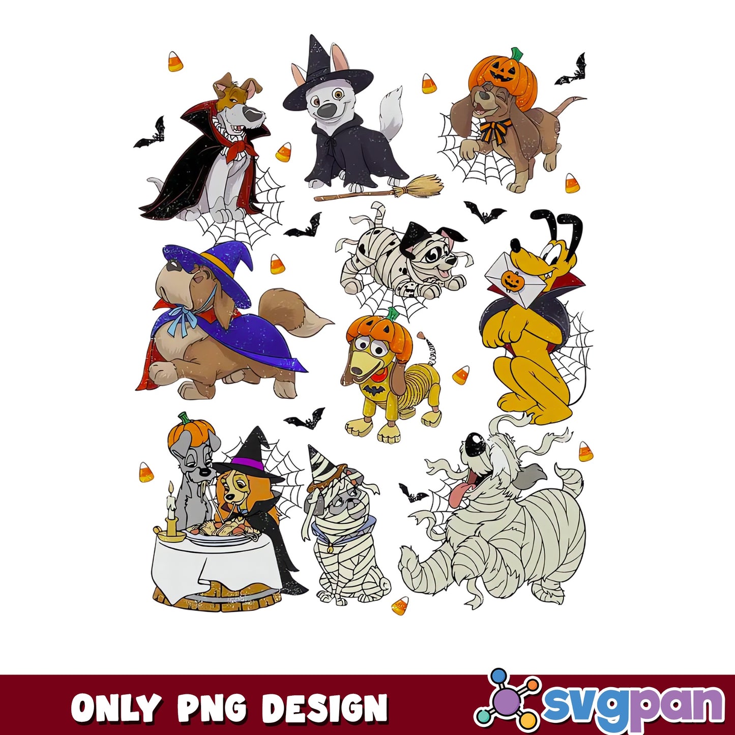 Disney Dogs Halloween Costumes Clipart PNG, Pluto Slinky Lady, PNG