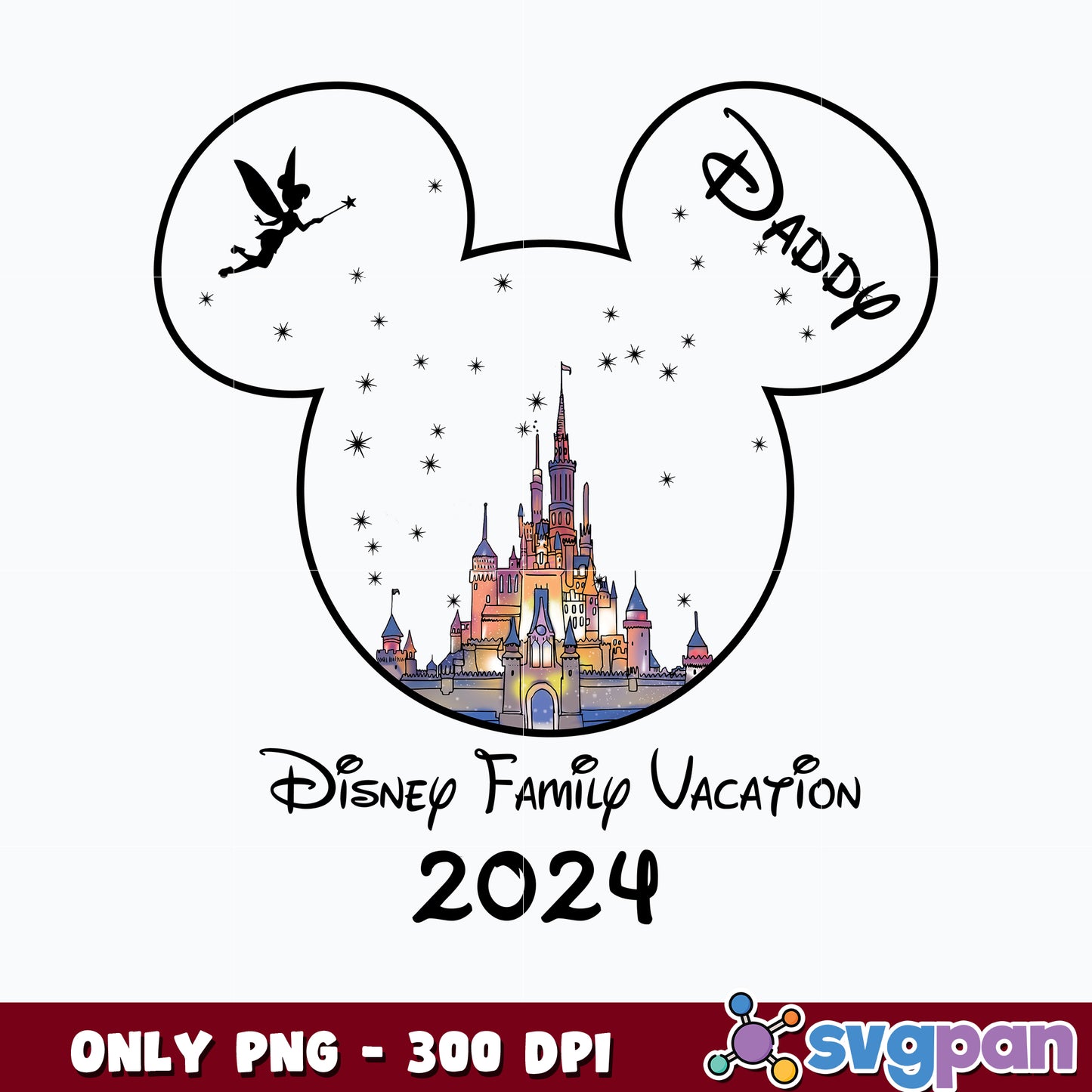  Daddy Mickey Head Disney Family Vacation 2024 png 