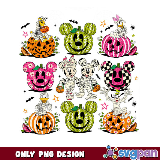Disney Halloween Mummy PNG, Mickey And Friends Pumpkin PNG, Trick Or Treat PNG