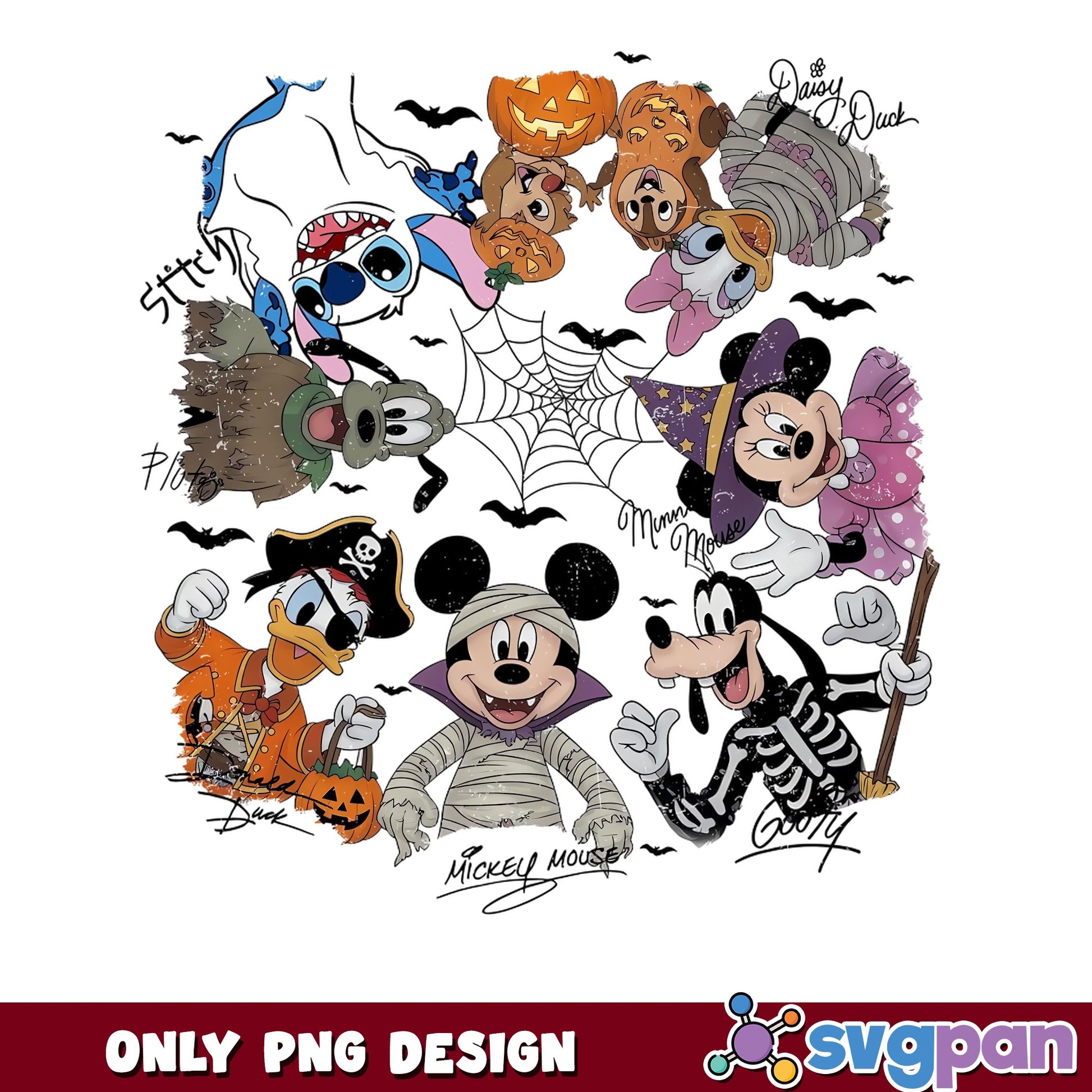 Disney Halloween PNG, Mickey Mouse And Friends Costumes, Stitch PNG