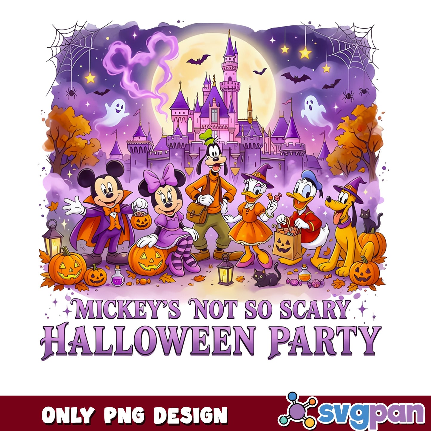 Disney Halloween Party PNG, Mickey Not So Scary, Halloween PNG