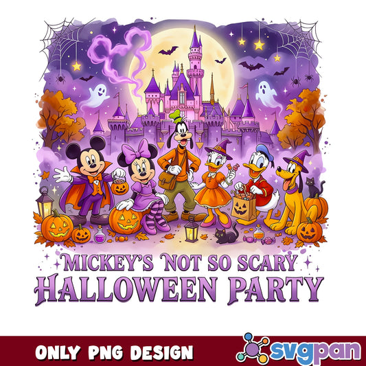 Disney Halloween Party PNG, Mickey Not So Scary, Halloween PNG