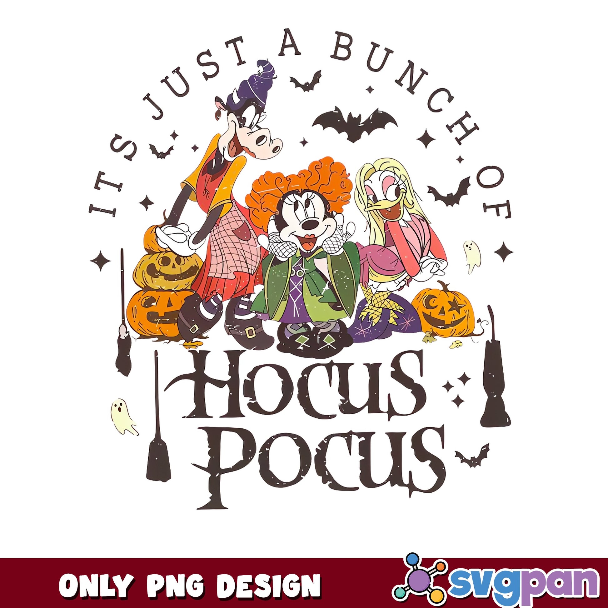 Disney Hocus Pocus Minnie Mouse Witch Halloween PNG, Goofy Daisy, PNG