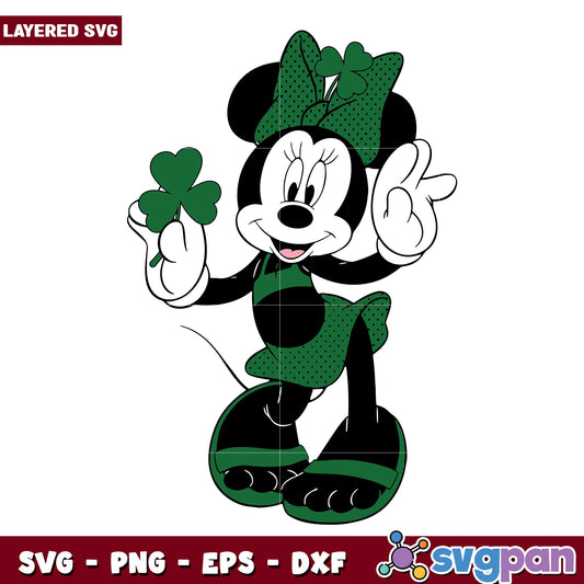 Disney Minnie girl patrick's day svg, Disney characters svg, Digital Download