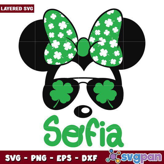 Disney Minnie sofia mouse patrick's day svg, Disney characters svg, Digital Download