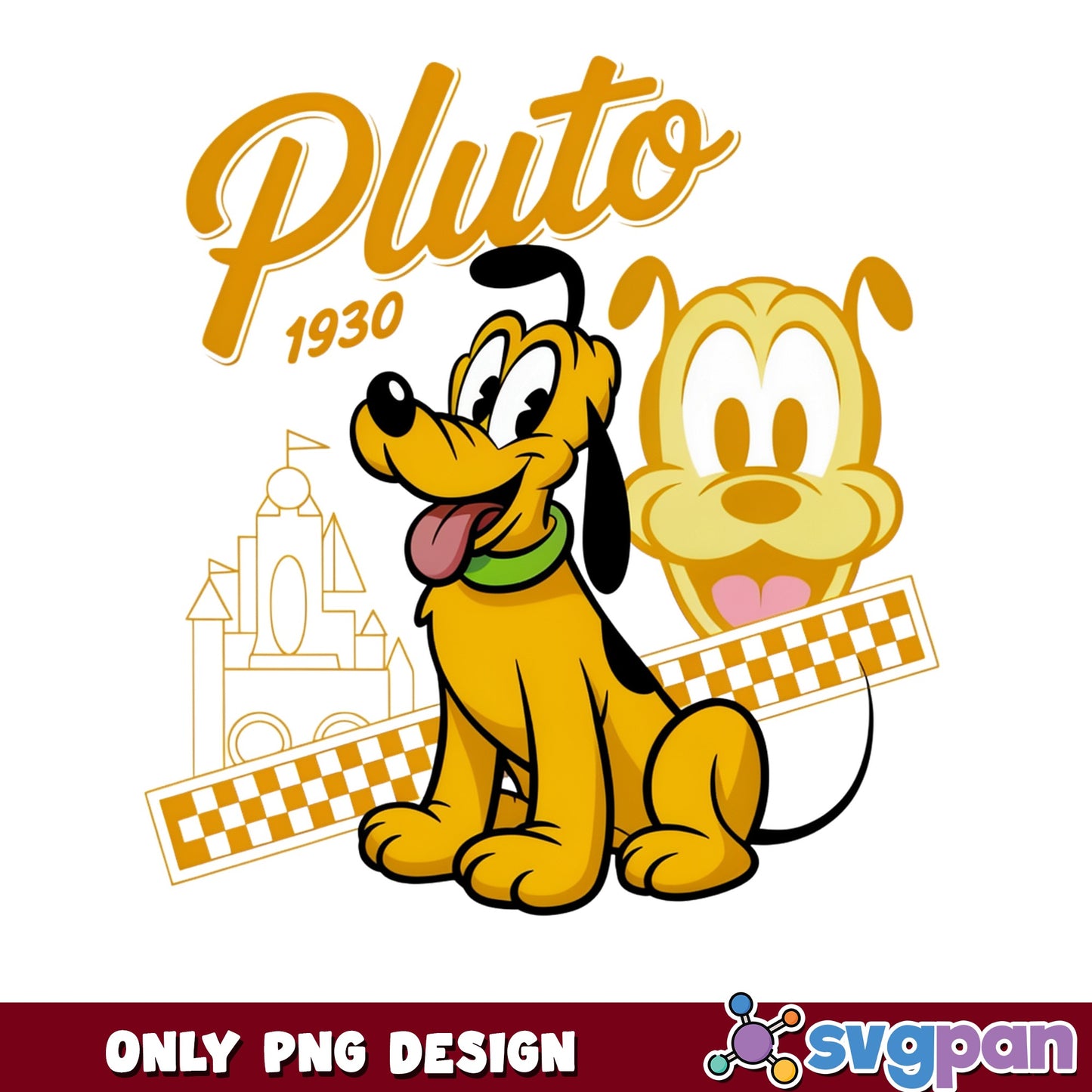 Disney Pluto 1930 Retro PNG, Pluto Dog Disney Castle PNG, Disney PNG