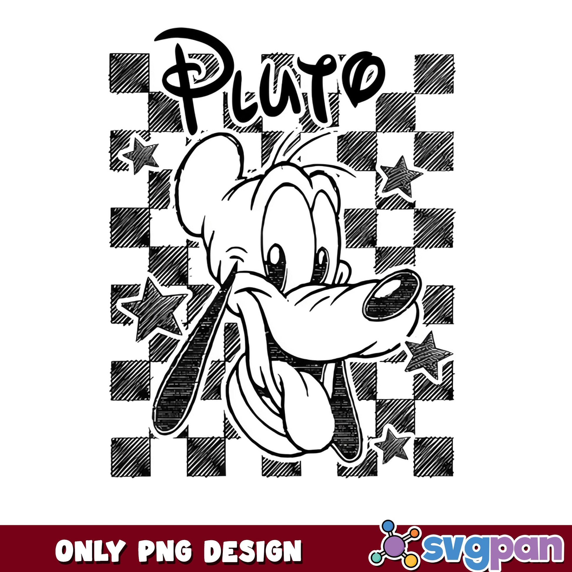 Disney Pluto Checkered PNG, Pluto Dog Disney PNG, Disney PNG