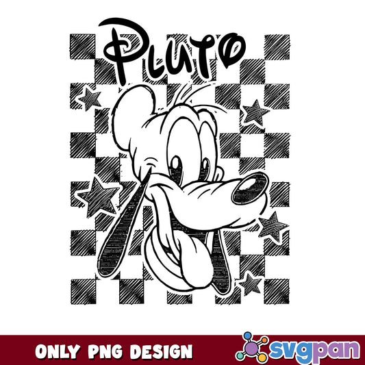 Disney Pluto Checkered PNG, Pluto Dog Disney PNG, Disney PNG