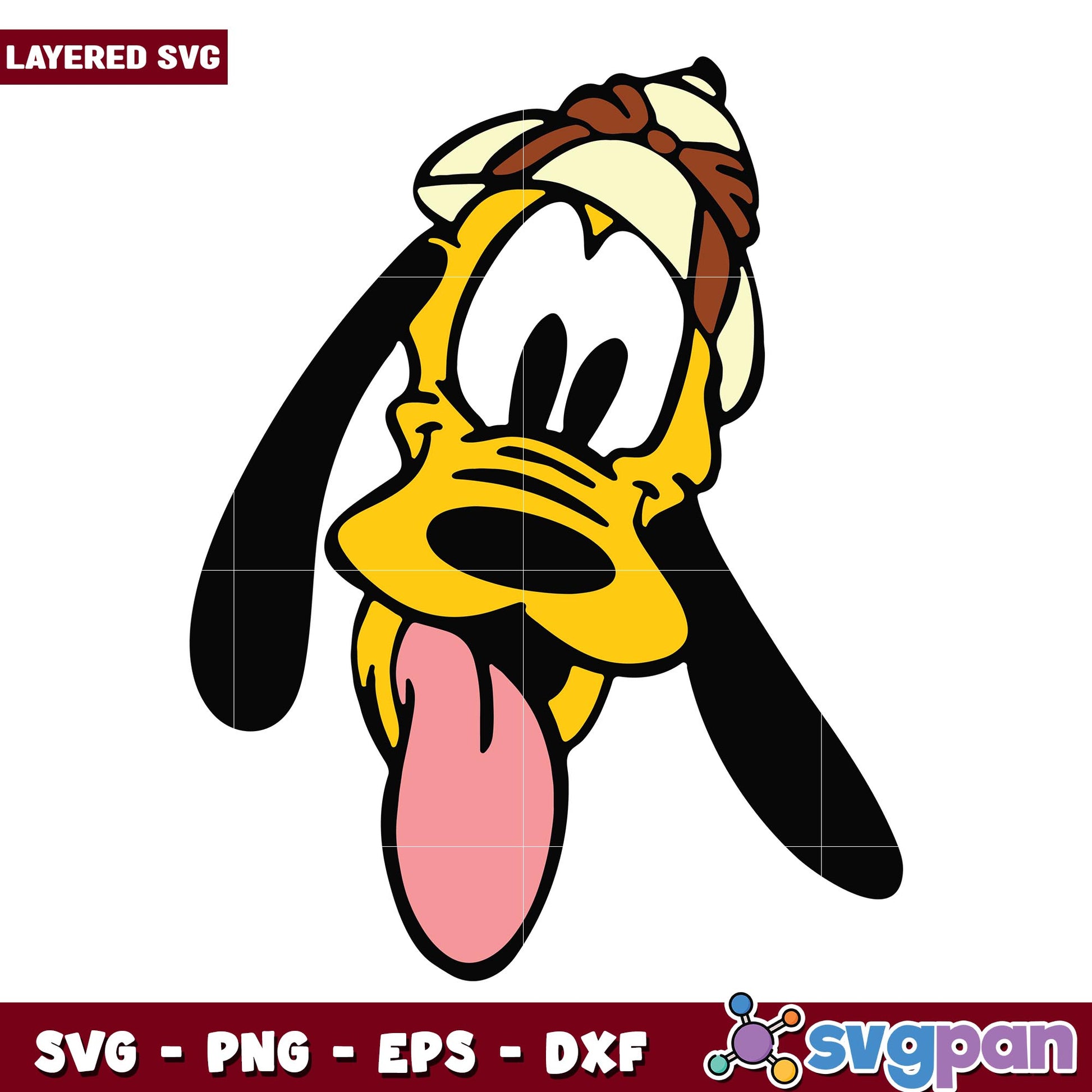 Disney Pluto dog face svg, Disney characters svg, Digital Download