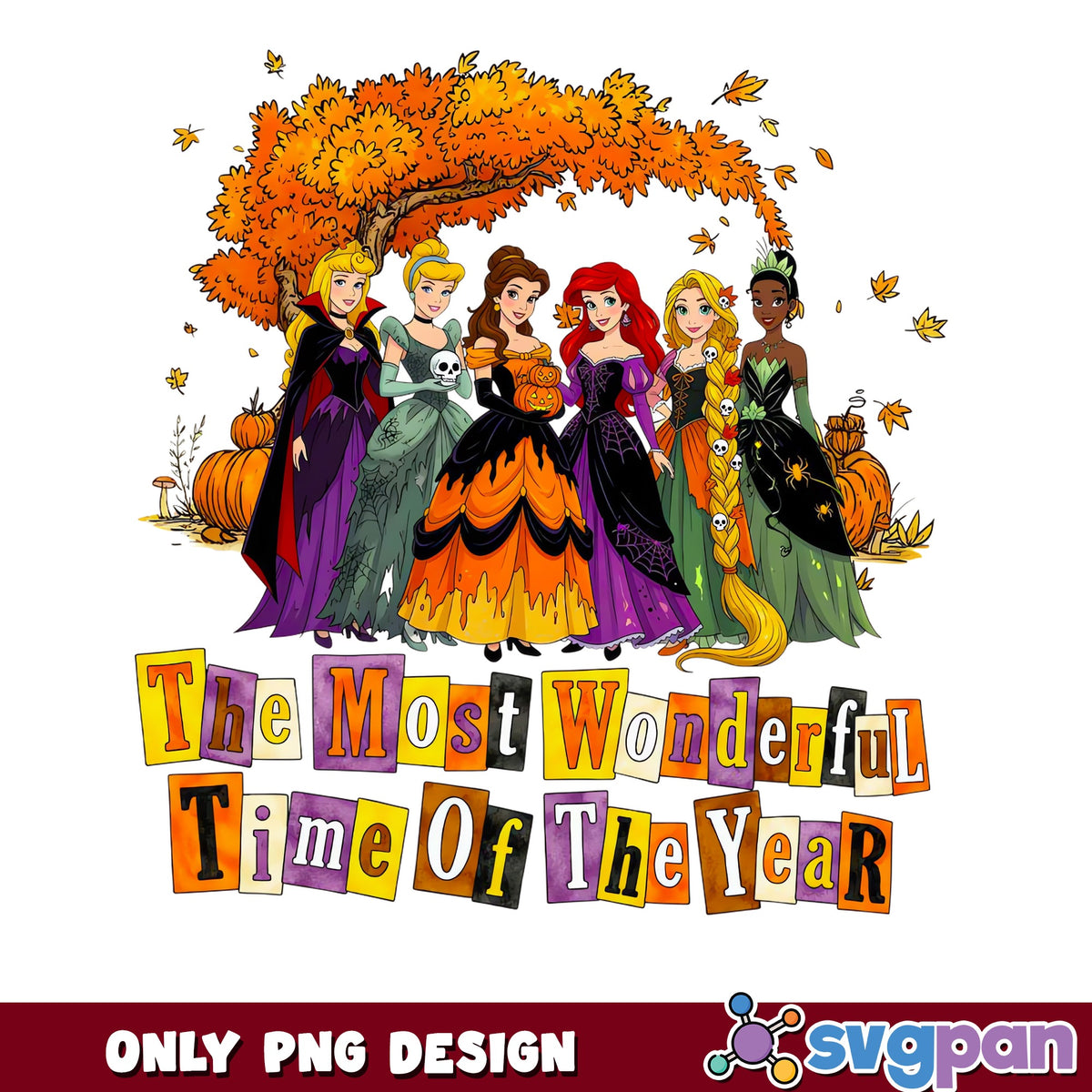 Disney Princess Halloween Costumes PNG, Most Wonderful Time, Spooky