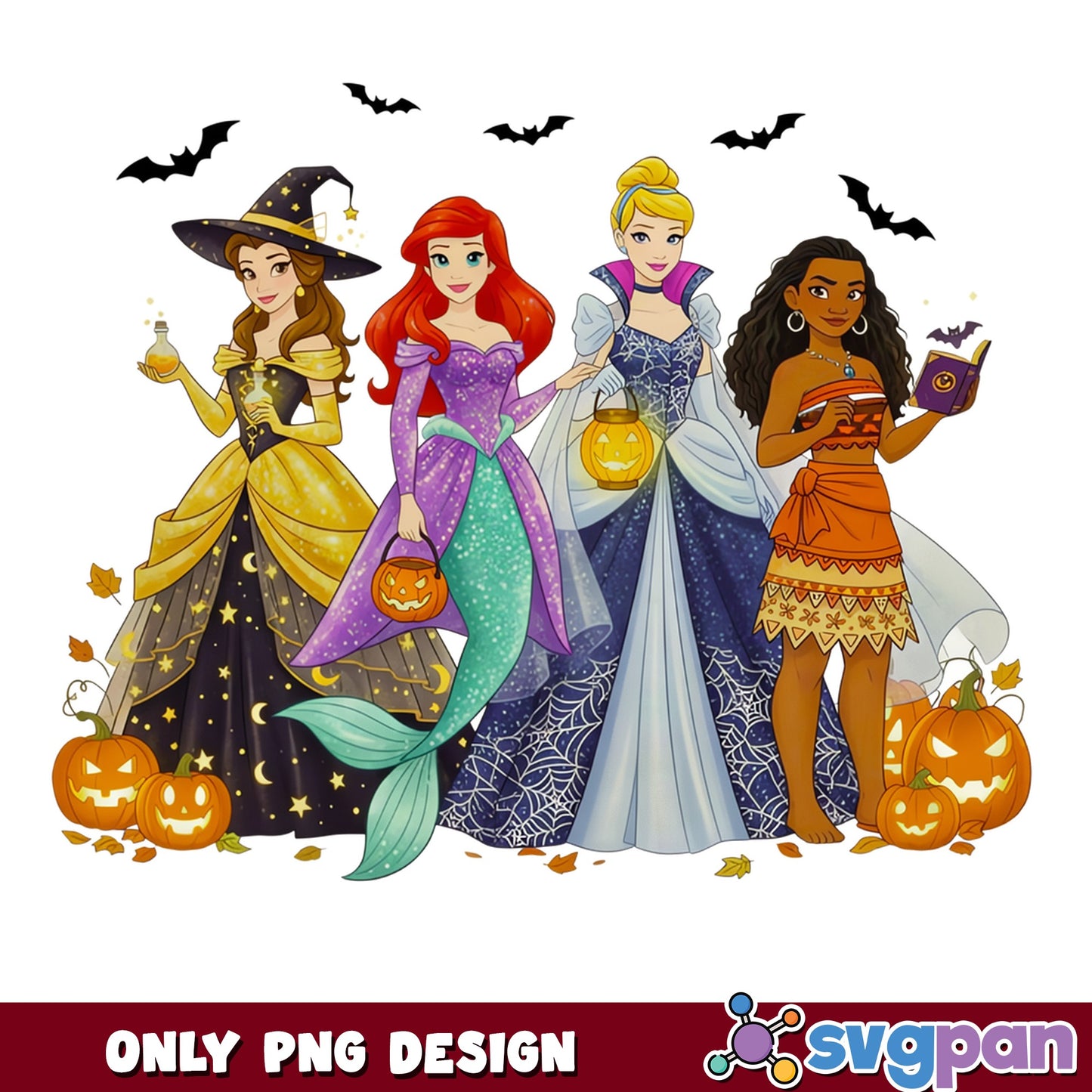 Disney Princess Halloween PNG, Spooky Princess PNG, Halloween PNG