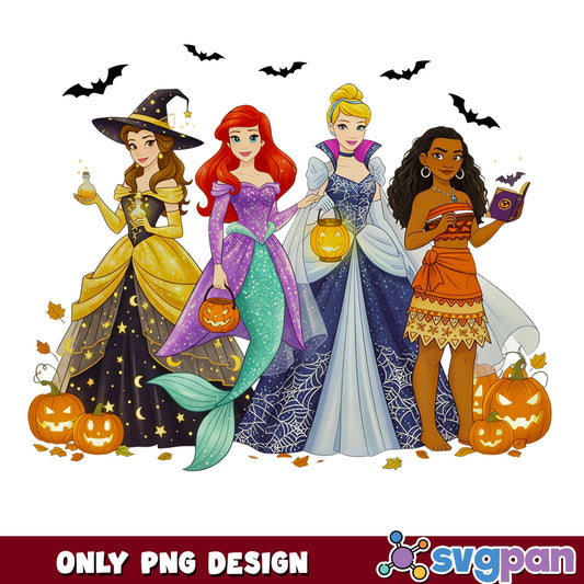 Disney Princess Halloween PNG, Spooky Princess PNG, Halloween PNG