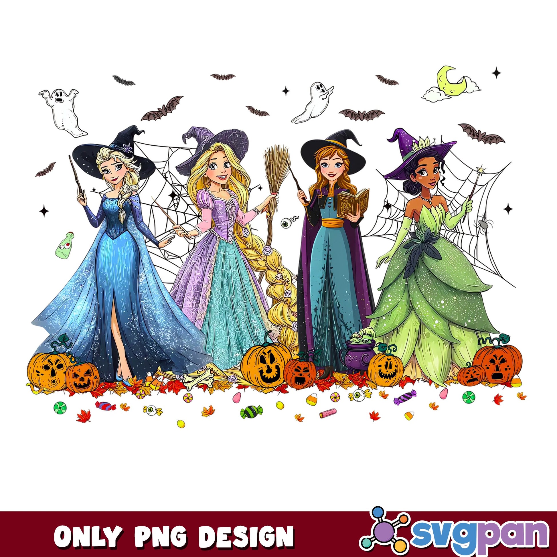 Disney Princess Halloween PNG, Witch Princess PNG, Halloween PNG