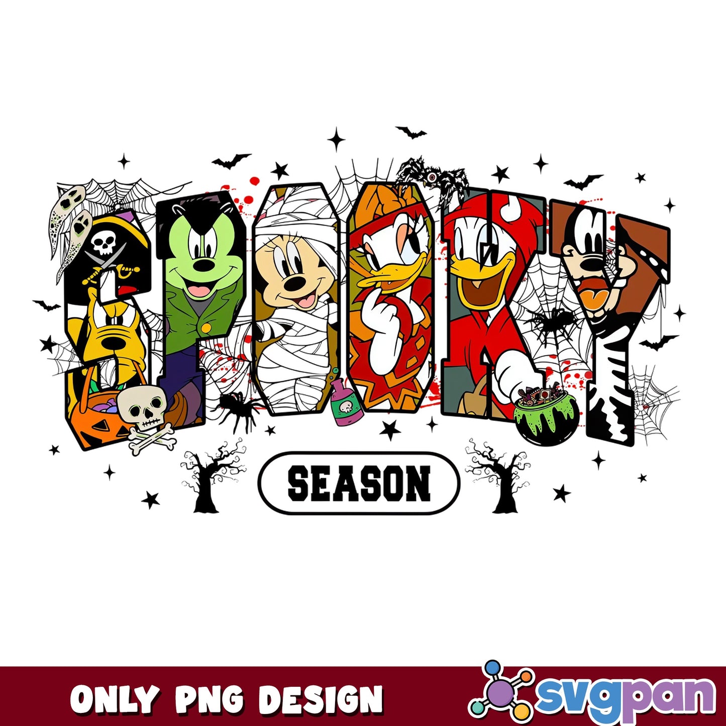 Disney Spooky Season PNG, Mickey And Friends Halloween PNG, Halloween PNG