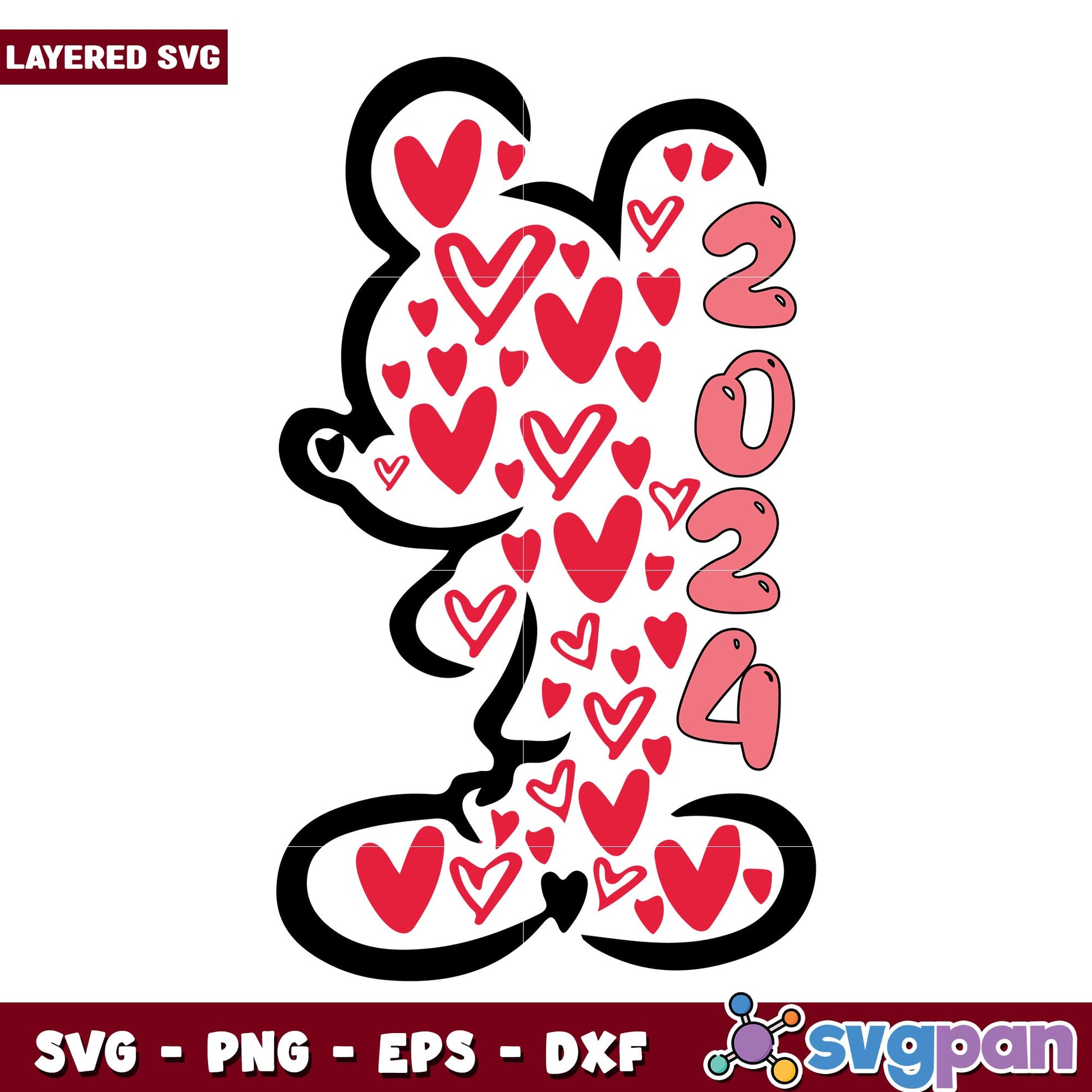 Disney Valentine 2024 svg, Disney characters svg, Digital Download