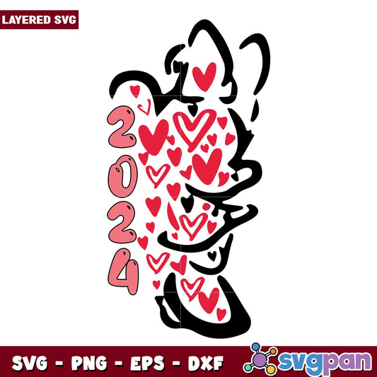 Disney Valentine Minnie 2024 svg,  Disney characters svg, Digital Download