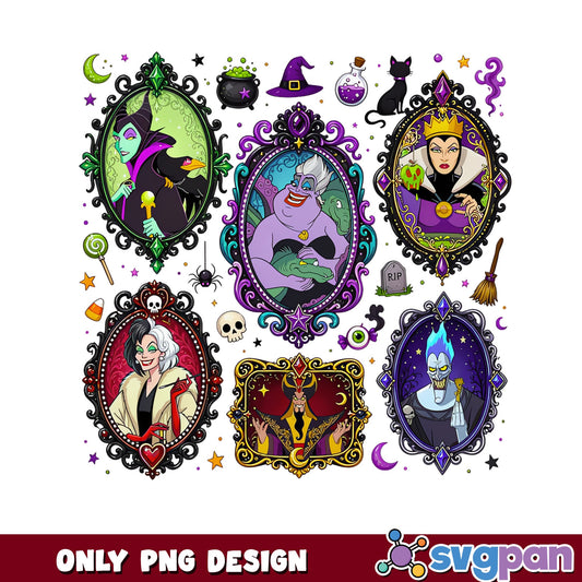Disney Villains Halloween PNG, Maleficent Hades PNG, Villain Pack PNG