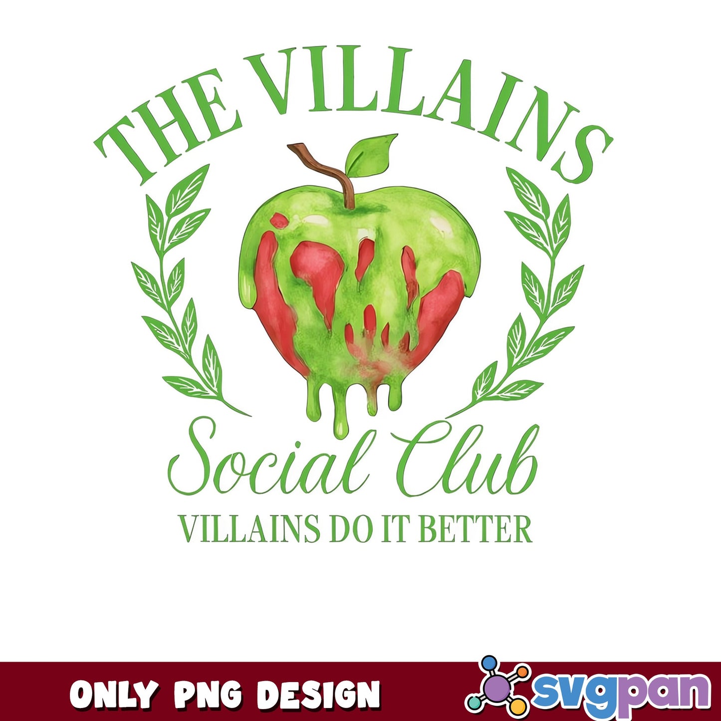 Disney Villains Social Club PNG, Poison Apple PNG, Halloween PNG