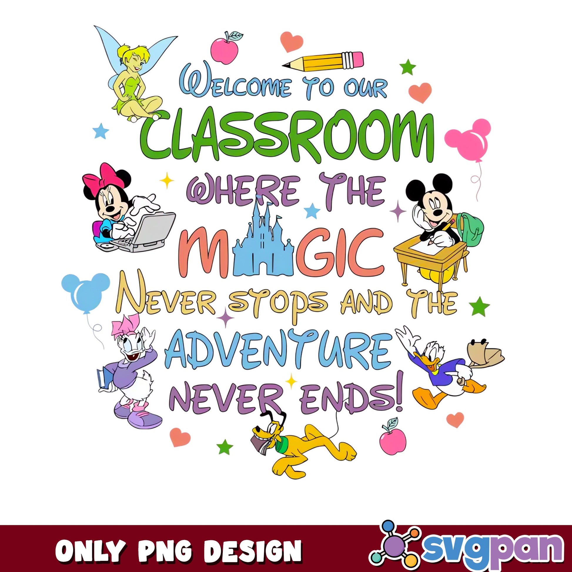 Disney Welcome To Our Classroom PNG, Teacher PNG, Mickey PNG