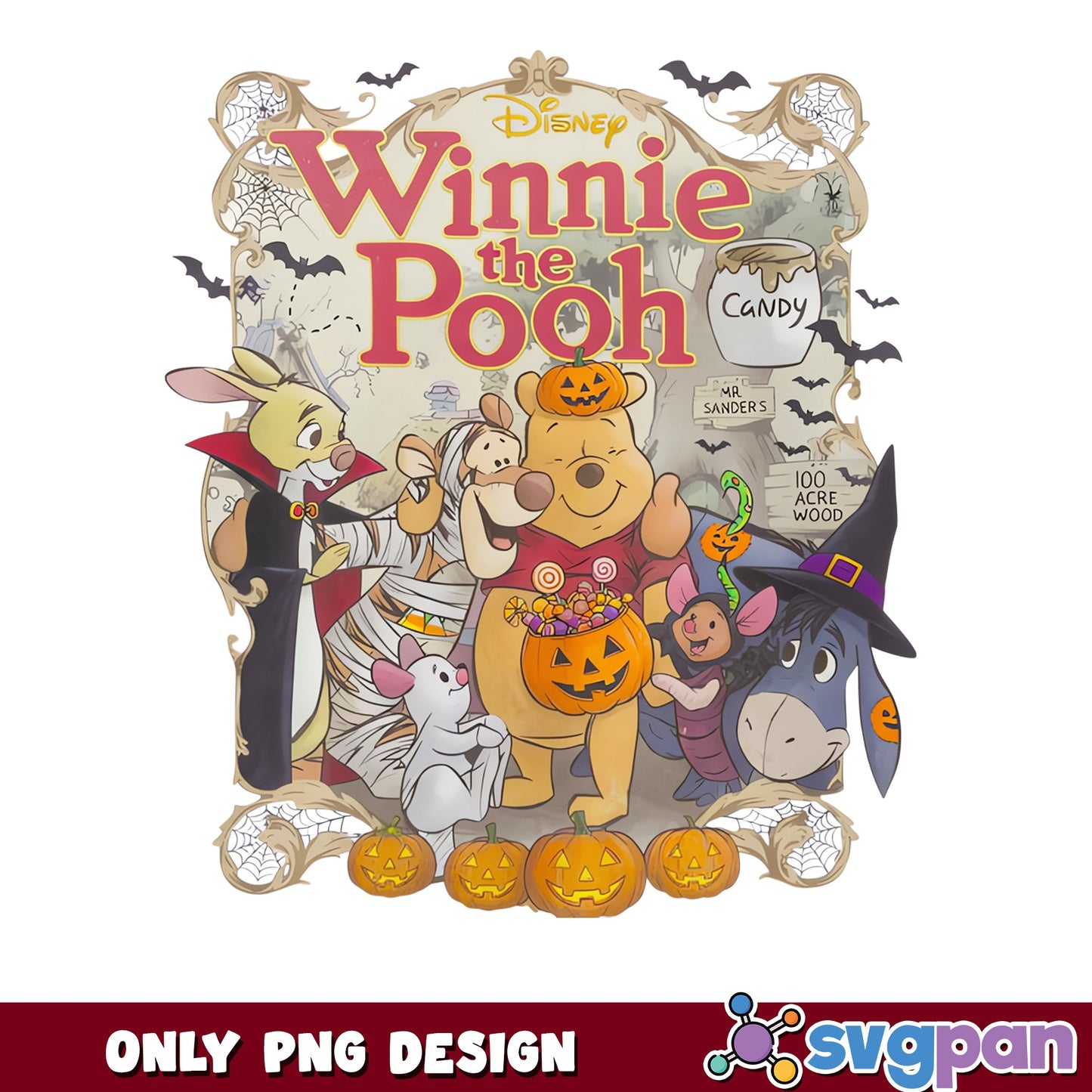 Disney Winnie The Pooh Halloween PNG, Pooh And Friends PNG, Trick Or Treat PNG