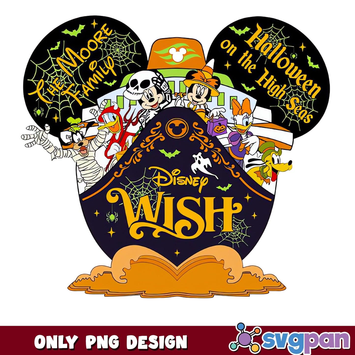 Disney Wish Halloween High Seas Mickey Minnie Cruise PNG, Goofy, PNG