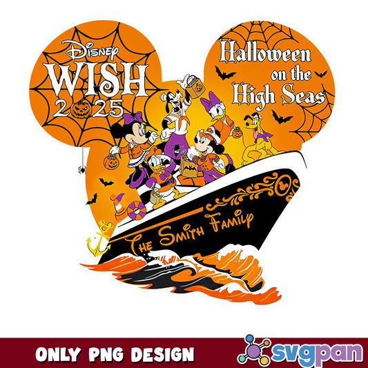 Disney Wish Halloween On The High Seas PNG, Mickey Cruise, Horror PNG