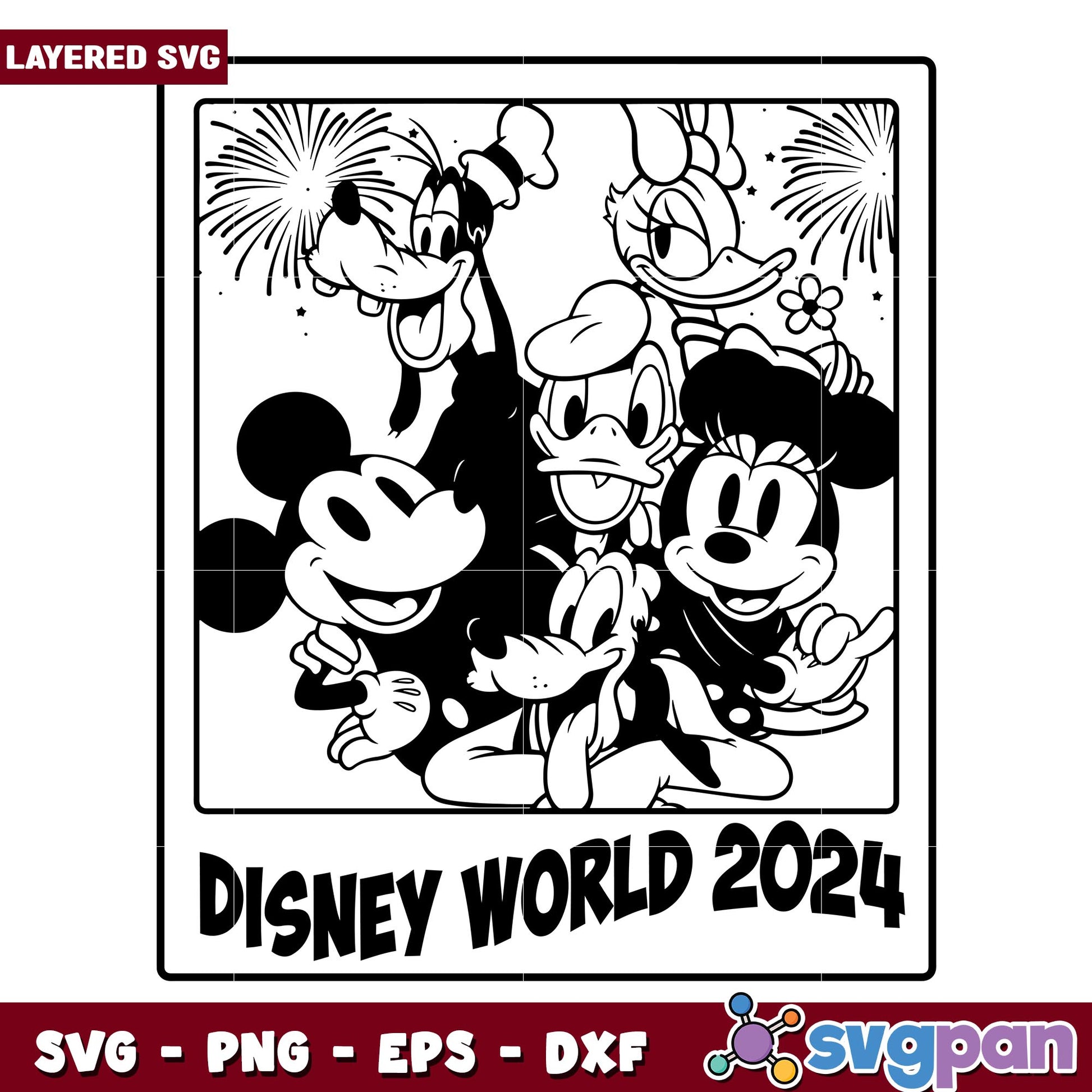 Disney World 2024 svg, Disney characters svg, Digital Download