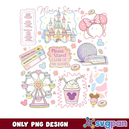 Disney World Magic Kingdom PNG, Minnie Ears Castle PNG, Disney Trip PNG
