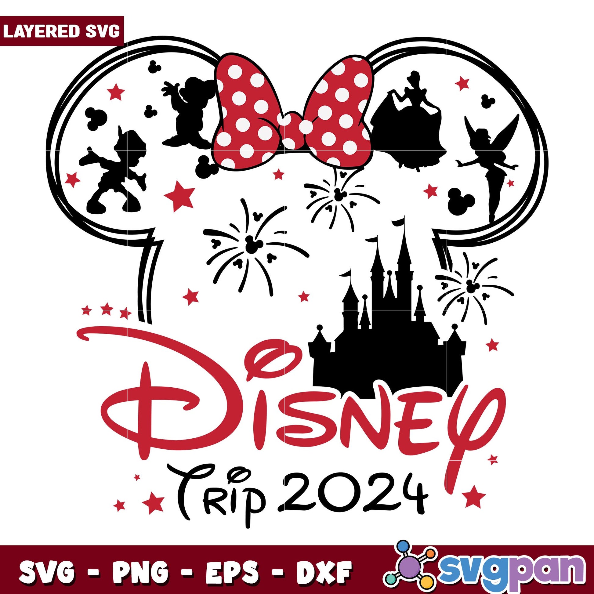 Disney trip 2024 minnie mouse  svg, Disney characters svg, digital download 