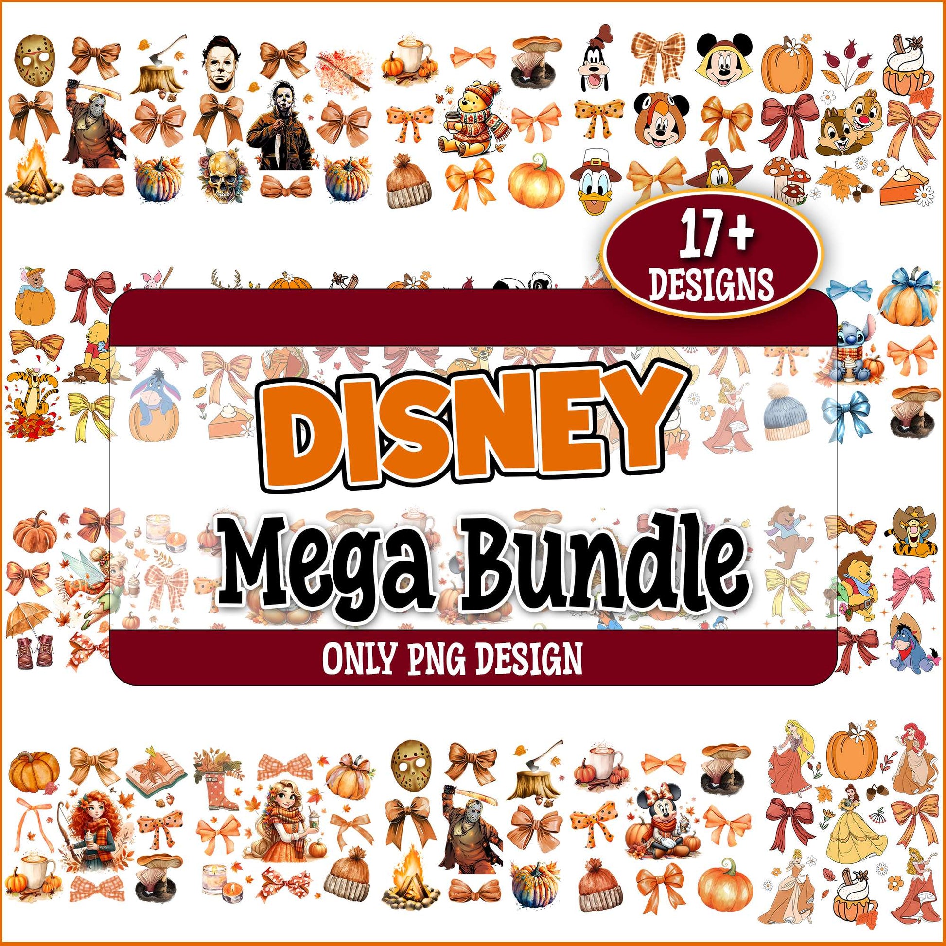 Disney and autumns png bundle