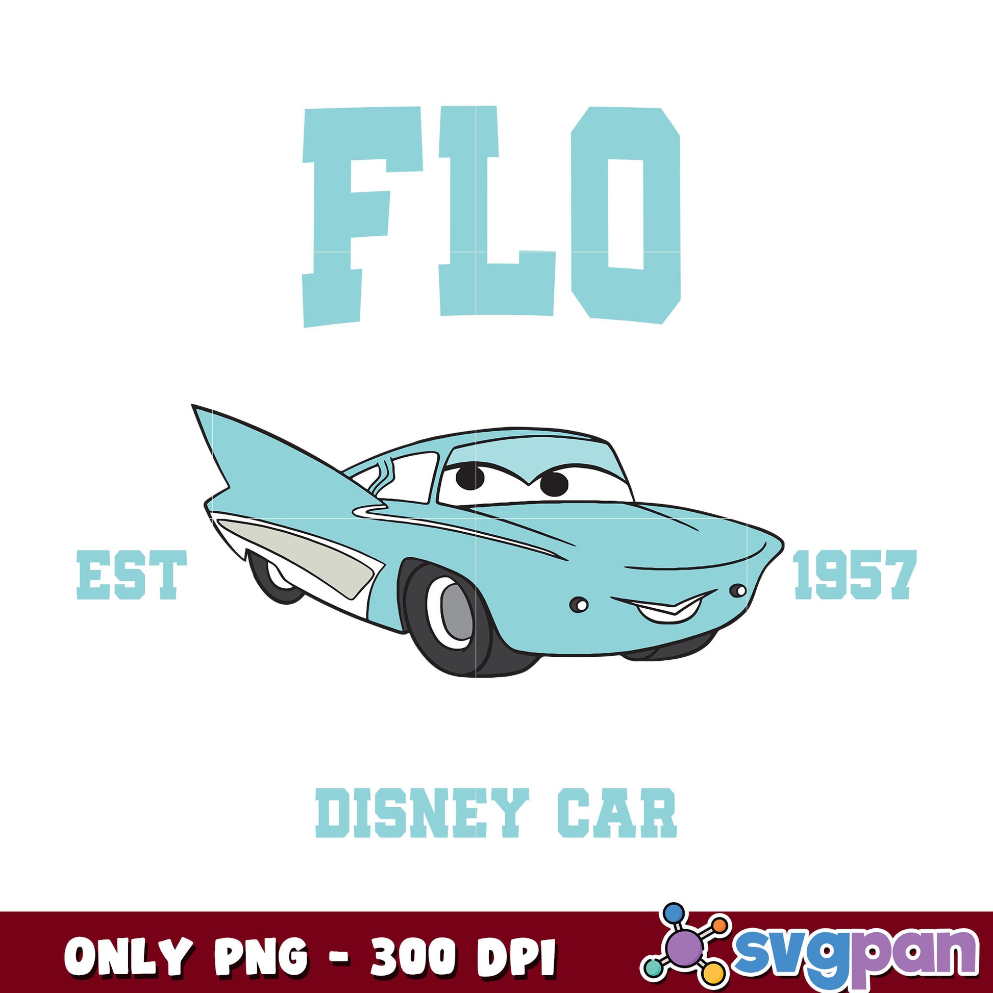 Disney car flo est png, mcqueen car png, disney car png