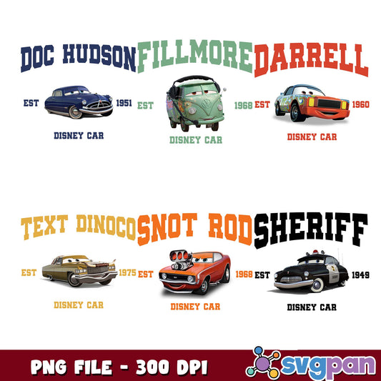 Disney cars est deisgn png bundle