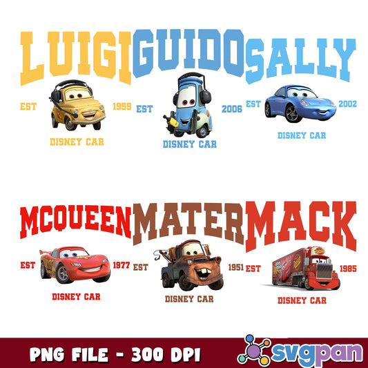 Disney cars est design png bundle