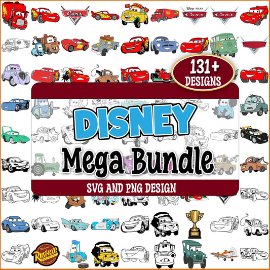 Disney cars set svg bundle