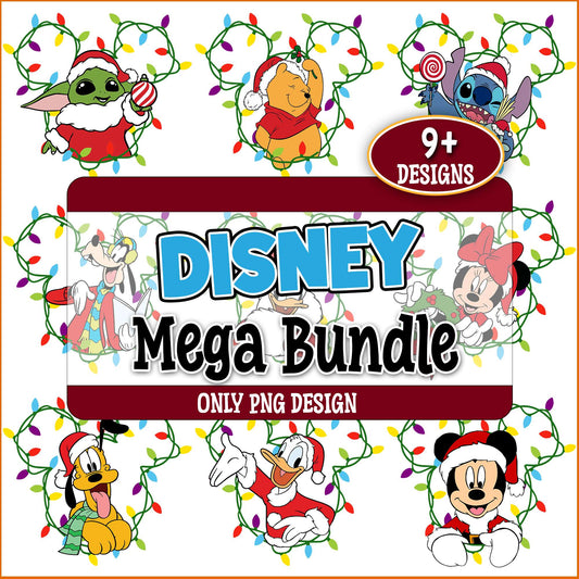 Disney cartoons christmas png bundle
