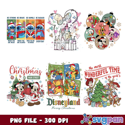 Disney castle christmas png bundle