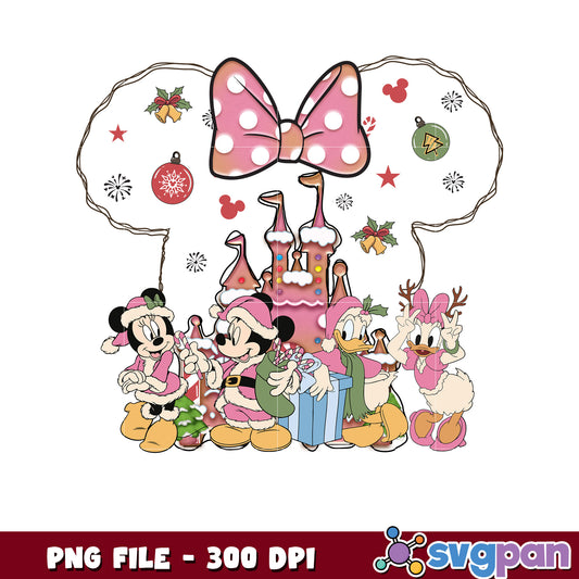 Disney characters minnie png, cartoon png, christmas lights png