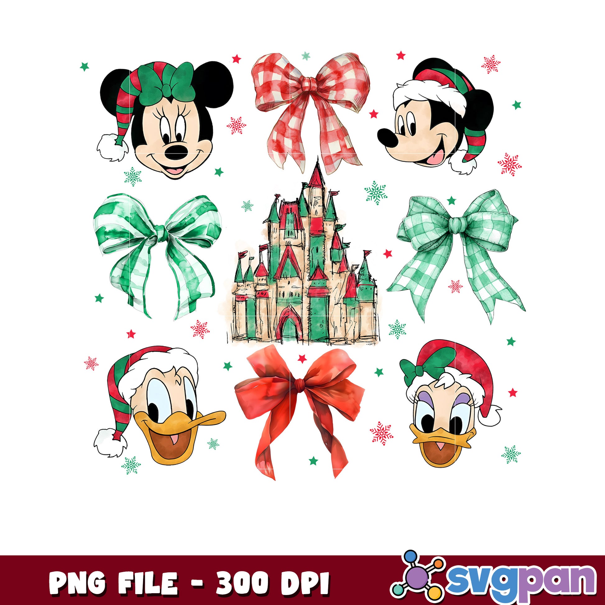 Disney characters png, spirit christmas​ png, christmas cards​ png