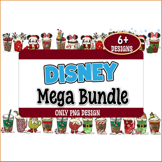 Disney christmas cup png bundle
