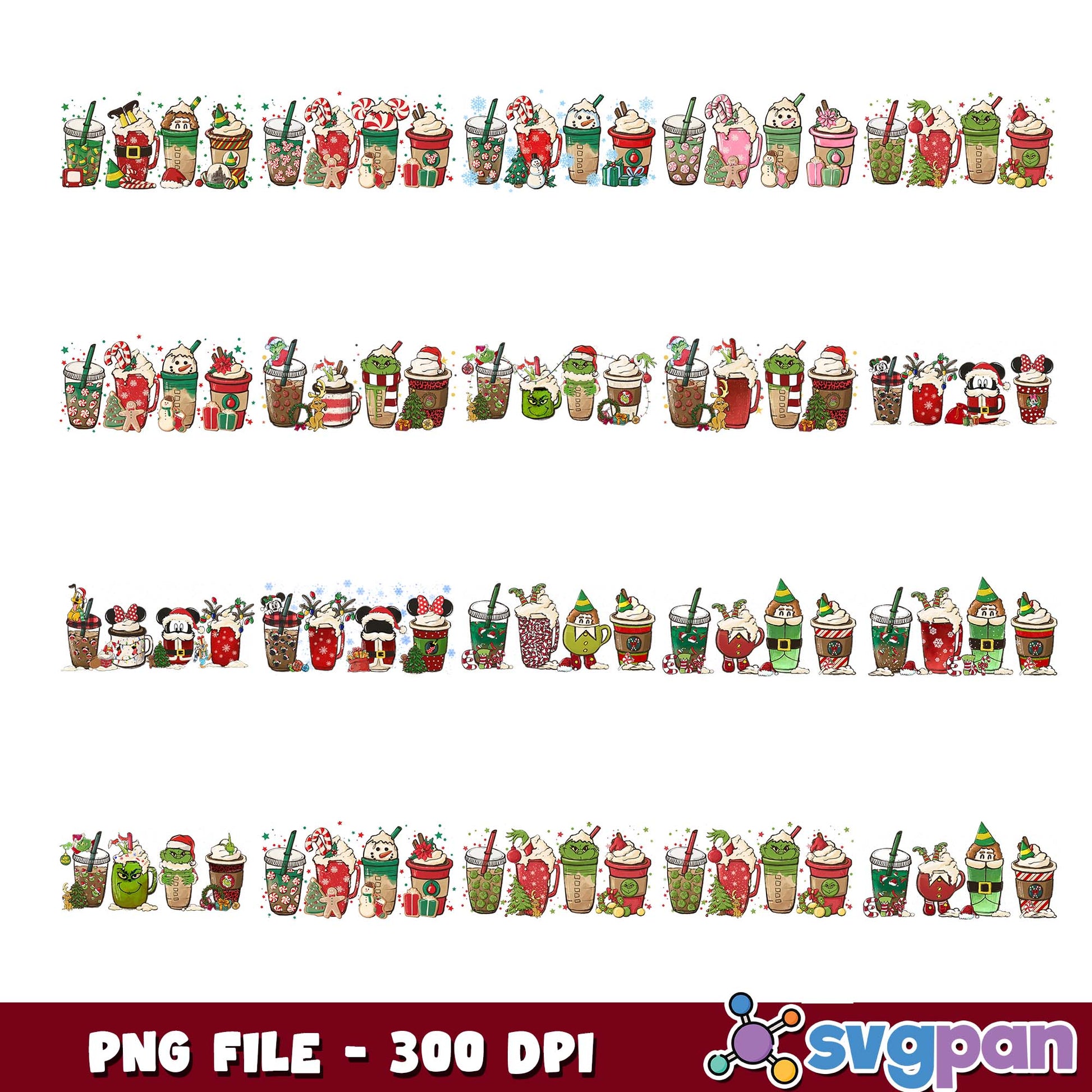 Disney christmas drink png bundle